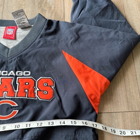 Vtg 90s Y2K NFL Chicago Bears windbreaker pullover jacket navy orange size small - Picture 5 of 5